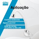 Ver imagem 5 de Torneira Cozinha Parede Abs Giratória Bica Móvel Alta Maruja 1130402 Viqua Branco / Cromado