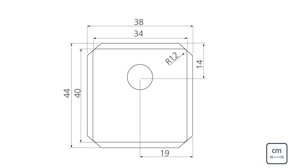 Cuba Tramontina Quadrum 34 Undermount em Aço Inox Scotch Brite 34x40cm - 3