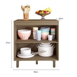 Balcão com Tampo 2 Portas 80 Cm Monaco Poliman - 4