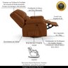 Poltrona do Papai Reclinável Sala de Cinema Madrid Glider Manual Giratória Veludo Terracota G23 Gran - 3