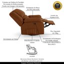Ver imagem 3 de Poltrona do Papai Reclinável Sala de Cinema Madrid Glider Manual Giratória Veludo Terracota G23 Gran