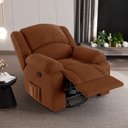 Ver imagem 5 de Poltrona do Papai Reclinável Sala de Cinema Madrid Glider Manual Giratória Veludo Terracota G23 Gran