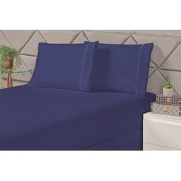 Jogo de Cama LAURA Casal AZUL ROYAL - 2
