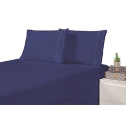 Jogo de Cama LAURA Casal AZUL ROYAL - 1