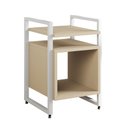 Ver imagem 2 de Mesa de Cabeceira Industrial Marrocos Ferro Branco e Tampo Off-white
