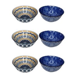 6 Bowls Cumbucas Tigelas Estampados Grandes 500ml Mek Kit 4 Tigelas Cumbucas Bowls 600ml Caldos Sopa - 1