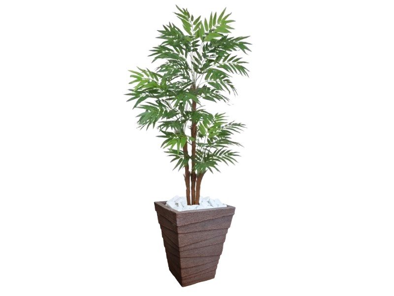 Planta Artificial Árvore Palmeira Phoenix 1,77m kit + Vaso Trapézio D. Grafiato Marrom 40cm - 1