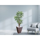 Ver imagem 2 de Planta Artificial Árvore Palmeira Phoenix 1,77m kit + Vaso Trapézio D. Grafiato Marrom 40cm