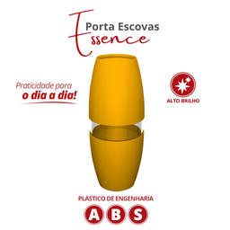 Porta Escova de Dentes para Banheiro Essence Cor Amarelo Durín - 2