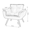 Ver imagem 2 de Poltrona Opala Decorativa para Sala e Quarto Pés Palito Suede Azul Turquesa