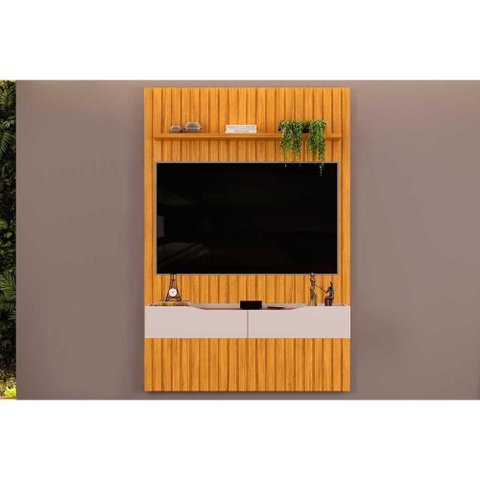 Home P- Tv até 55 Pol Pratic Ripado C- 2 Gavetas 143x240cm Cedro-bali - Dj Móveis