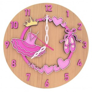 Relógio Decorativo Bailarina – Mdf 30x30cm Multi Camadas