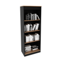 Ver imagem 2 de Armário Estante Alto para Escritório Me4150 Amêndoa/preto Tecnomobili