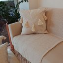 Ver imagem 3 de Capa de Almofada Artesanal Pingente Branco 40x40