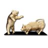 Miniatura Touro e Urso de Wall Street Bolsa de Valores Nova York - Base Única - Cor OURO - 1
