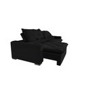 Ver imagem 3 de Sofá Magnum 2,22m Retrátil, Reclinável com Molas e Almofadas Lombar Tecido Suede Velusoft Preto