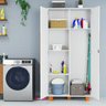 Armário Multiuso Organizador Laundry em Mdf 194cm – 2 Portas:branco - 2