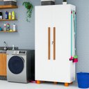 Ver imagem 3 de Armário Multiuso Organizador Laundry em Mdf 194cm – 2 Portas:branco