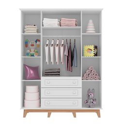 Guarda Roupas Infantil Tuboarte Henry 4 portas e 3 gavetas 100% em MDF - 2