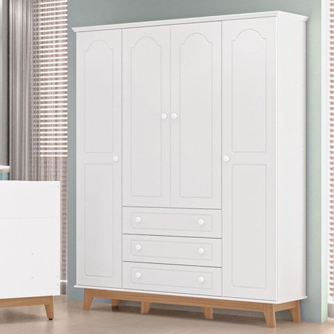 Guarda Roupas Infantil Tuboarte Henry 4 portas e 3 gavetas 100% em MDF