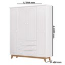 Ver imagem 3 de Guarda Roupas Infantil Tuboarte Henry 4 portas e 3 gavetas 100% em MDF