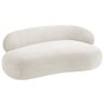 Recamier Sofá Curvo Luxo Recepção Lado Esquerdo Canadá 150cm Bouclé Branco - Incasa Decor - 3