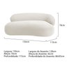 Recamier Sofá Curvo Luxo Recepção Lado Esquerdo Canadá 150cm Bouclé Branco - Incasa Decor - 8