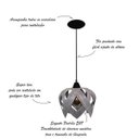 Ver imagem 3 de Luminária Pendente Madeira Sala Mesa Bancada Lúpulo P Cinza