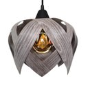 Ver imagem 1 de Luminária Pendente Madeira Sala Mesa Bancada Lúpulo P Cinza