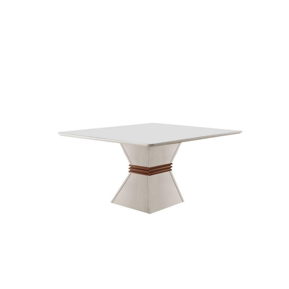 Conjunto Sala de jantar mesa Cronos off white em mdf 8 Cadeira