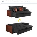 Ver imagem 6 de Sofá Cama Retrátil 4 Lugares Linho Siena 240cm Preto/Marrom