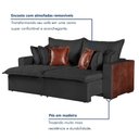 Ver imagem 5 de Sofá Cama Retrátil 4 Lugares Linho Siena 240cm Preto/Marrom