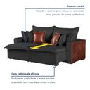 Ver imagem 7 de Sofá Cama Retrátil 4 Lugares Linho Siena 240cm Preto/Marrom