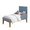 Jogo de Quarto Infantil Cômoda 1 Porta e Berço Classic Azul Fosco com Pés Amadeirado - Reller Móveis - 6