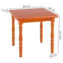 Ver imagem 3 de Mesa Quadrada 80x80 04 Cadeiras Madeira Macica Pes Torneados Marjori - Mel Brilho