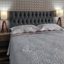Ver imagem 1 de Cabeceira Cama Casal Capitonê Vintage Suede Cinza 120 Rbl