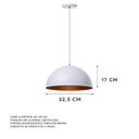 Ver imagem 2 de Lustre Pendente Meia Lua Branco 30Cm Aluminio