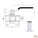 Ver imagem 3 de Válvula Esfera Fêmea X Fêmea 1 para Gás Passagem Plena Alavanca Ivm Italy Latão Niquelado