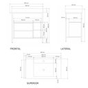 Ver imagem 3 de Gabinete Suspenso Banheiro Ferro Steel Wood 80x45 Cm