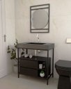 Ver imagem 2 de Gabinete Suspenso Banheiro Ferro Steel Wood 80x45 Cm