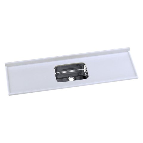 Pia de Cozinha Mármore Sintético 180x55cm com Cuba Aço Inox Multimóveis CR20476 