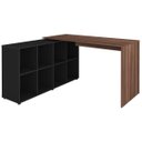 Ver imagem 1 de Escrivaninha em L Mesa Office 8 Nichos Nero Ii Ipê/preto