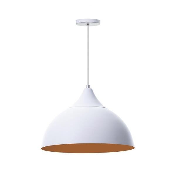 Kit 3 Lustres Pendente Meia Lua Branco 30cm Chapéu Branco - 3