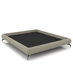 Cama Casal Base Box 138x188cm Pés de Ferro Cold P02 Linho Bege - Mpozenato - 1