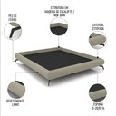 Ver imagem 3 de Cama Casal Base Box 138x188cm Pés de Ferro Cold P02 Linho Bege - Mpozenato
