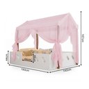 Ver imagem 3 de Cama Casinha Montessoriana Isa em MDF + Voal Rosa para Quarto Infantil - Branco