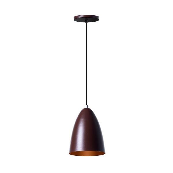 Lustre Pendente Bala Alumínio P Marrom 16cm - 1