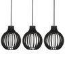 Pendente Luminária de Madeira Preto Trio Bali Lustre Vintage - 3