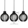 Pendente Luminária de Madeira Preto Trio Bali Lustre Vintage - 5