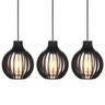 Pendente Luminária de Madeira Preto Trio Bali Lustre Vintage - 1